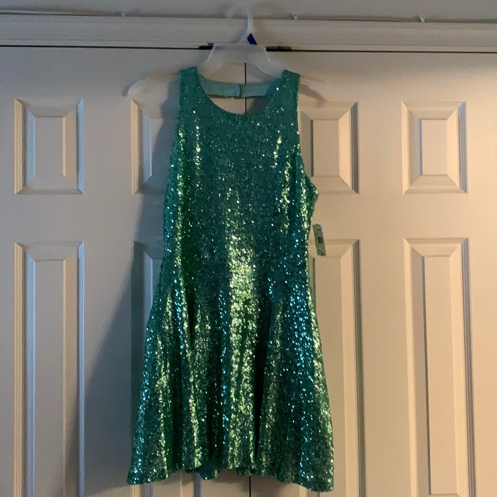 Mint sequin dress